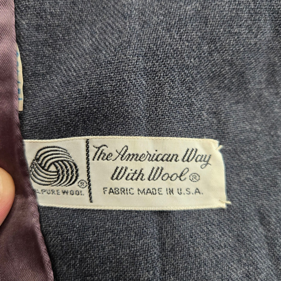 Vintage 1950s Gray Wool Princess Coat Gray Peter Pan Collar Overcoat Size XS - Picture 9 of 10